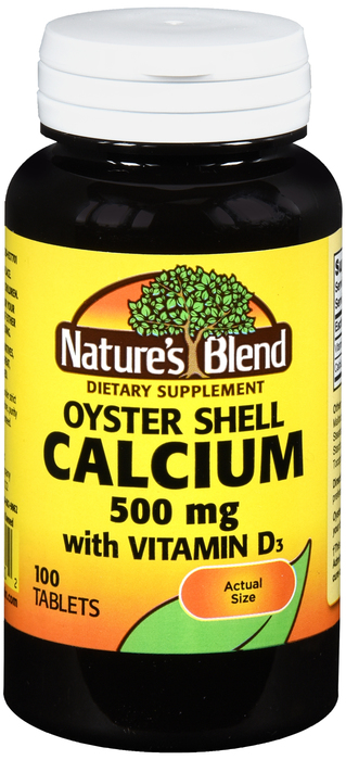 Nature's Blend Calcium Oyst+D 500mg Tablets 100ct