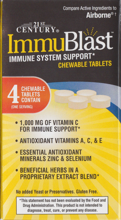 21st Century ImmuBlast Immune System Support Citrus Chewable Tablets 32ct