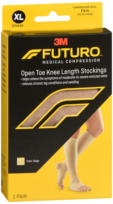 Futuro Open Toe Knee Length Stockings 20-30mmHg Beige Extra Large 1ct