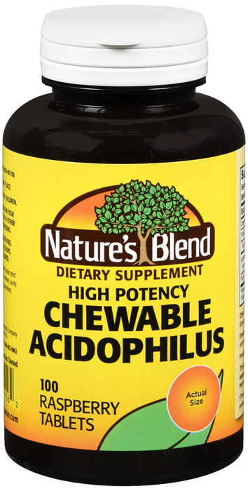 ACIDOPHILUS CHEWABLE RASPBERRY 100CT NATURE'S BLEND