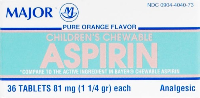 ASPIRIN 81MG CHEW ORANGE 36CT MAJ