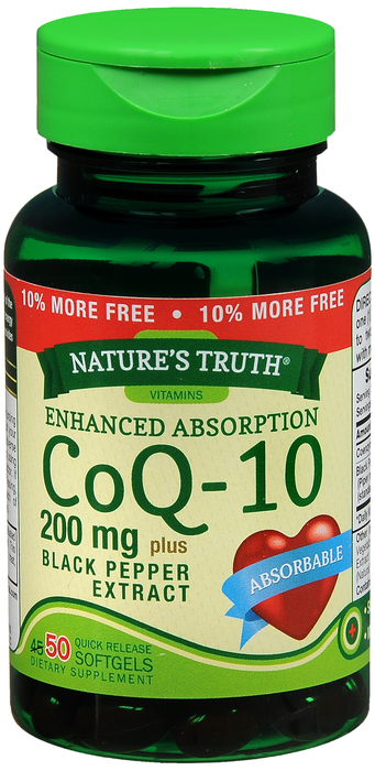 CO Q-10 200MG +BLCK PPR SGC 45+5 NAT TRU