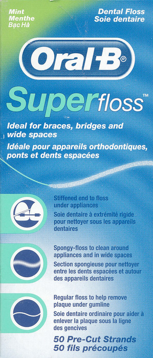 Oral B Super Floss Pre-Cut Strands Dental Floss 1ct