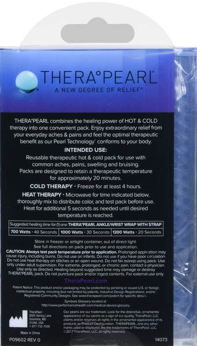 TheraPearl Reusable Hot & Cold Therapy Ankle/Wrist Wrap w/Strap 1ct