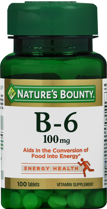 NATURES BOUNTY VITAMIN B6 100MG TABLET 100CT