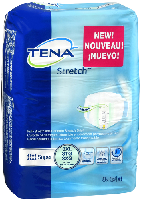 TENA BRIEF BARIATRIC STRETCH 3XLG 4X8CT