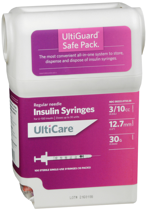 UltiGuard SafePack 30g 3/10cc Syringe 100ct