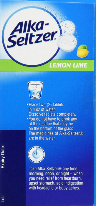 ALKA-SELTZER LEMON LIME TABLET 36CT