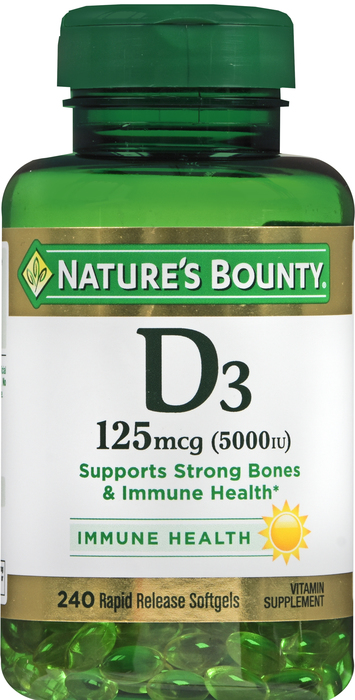 Nature's Bounty Vitamin D-3 5000IU Softgel 240ct