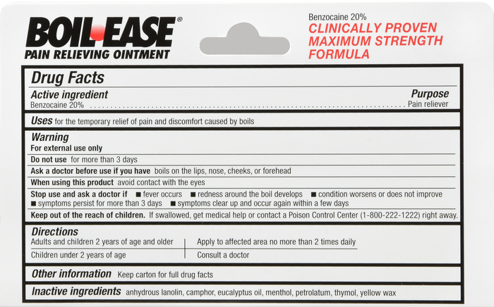 Boil Ease Maximum Strength Pain Relieving Ointment 1oz