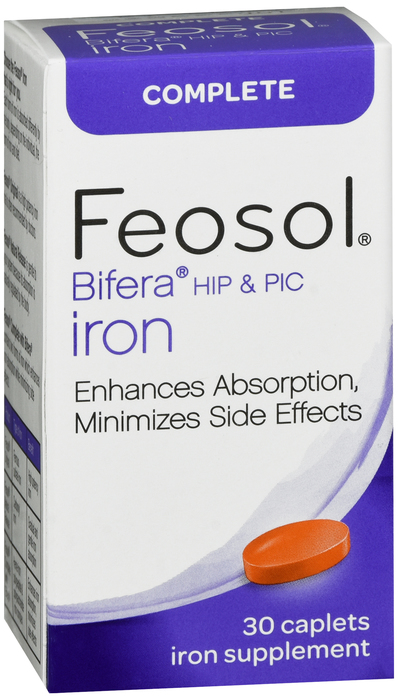 Feosol Bifera HIP & PIC Complete Iron Supplement Caplets 30ct