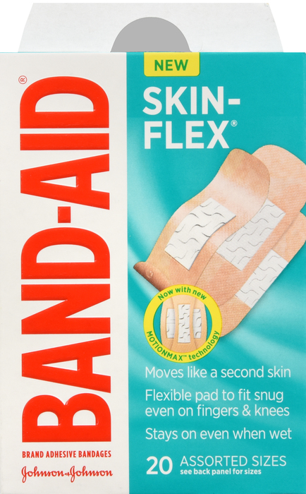 BAND-AID Skin-Flex Adhesive Bandages, Assorted Sizes 20ct