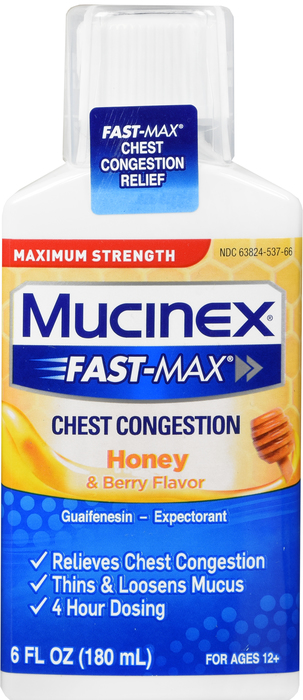 Mucinex Fast-Max Chest Congestion Relief Honey & Berry Liquid 6oz