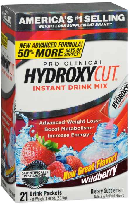 HYDROXYCUT INST DRINK MIX WILDBERRY 21CT