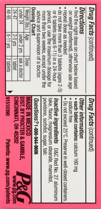 Pepto Bismol Children's Antacid Bubblegum Chewable Tablets 24ct