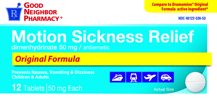 Good Neighbor Pharmacy Motion Sickness Relief Tablets 50mg 12ct