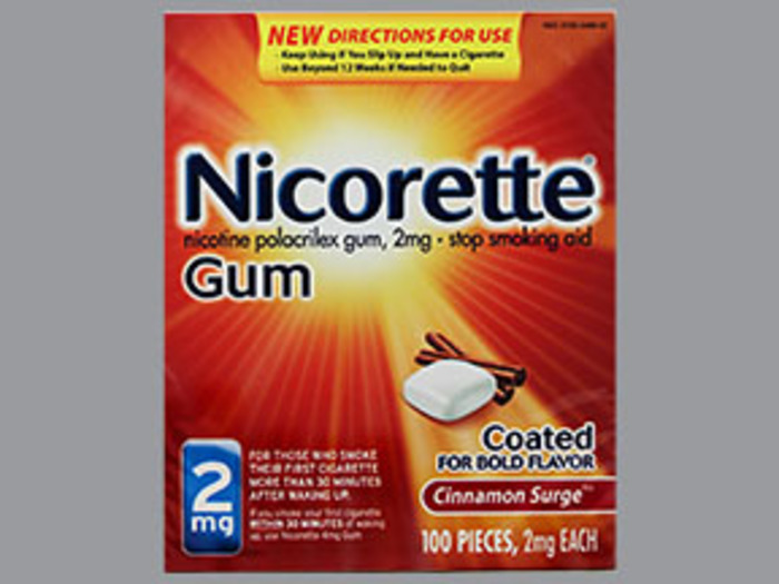 Nicorette Stop Smoking Aid 2mg Cinnamon Surge Coated Nicotine Gum 100ct