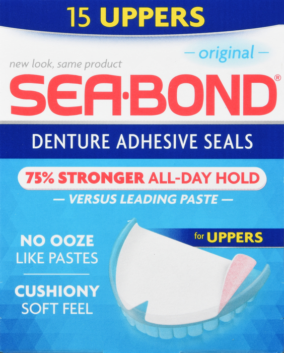 Sea Bond Secure Upper Denture Adhesive Seals 15ct