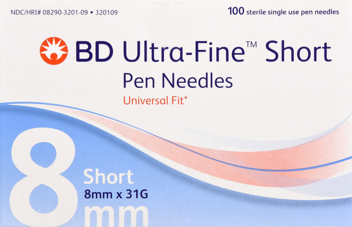 BD Ultra-Fine Short Pen Needles 31Gx8mm 100ct