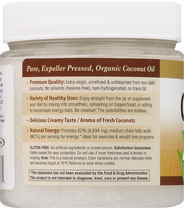 COCONUT OIL ORGANIC 16OZ NATURES WAY