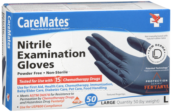 CareMates Nitrile Examination Gloves Large 50ct