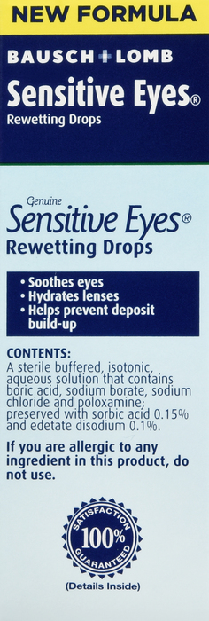 Bausch & Lomb Sensitive Eyes Rewetting Drops 1oz