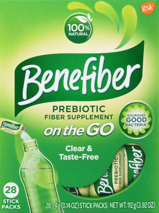 Benefiber Fiber Supplement On the Go Unflavored Stick Packs 28ct