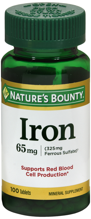 IRON 65MG TABLET 100CT NAT BOUNTY