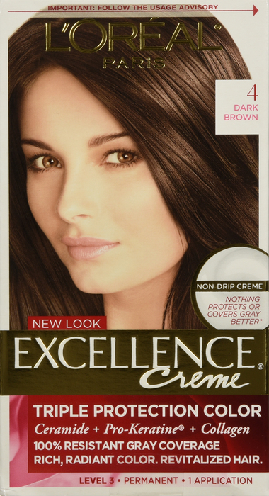 L'Oreal Paris Excellence Creme Dark Brown Permanent Hair Color 1ct