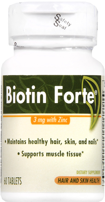 Nature's Way Biotin Forte 3mg w/Zinc Tablets 60ct