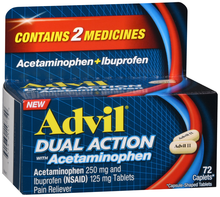 Advil Dual Action with Acetaminophen Caplets72ct