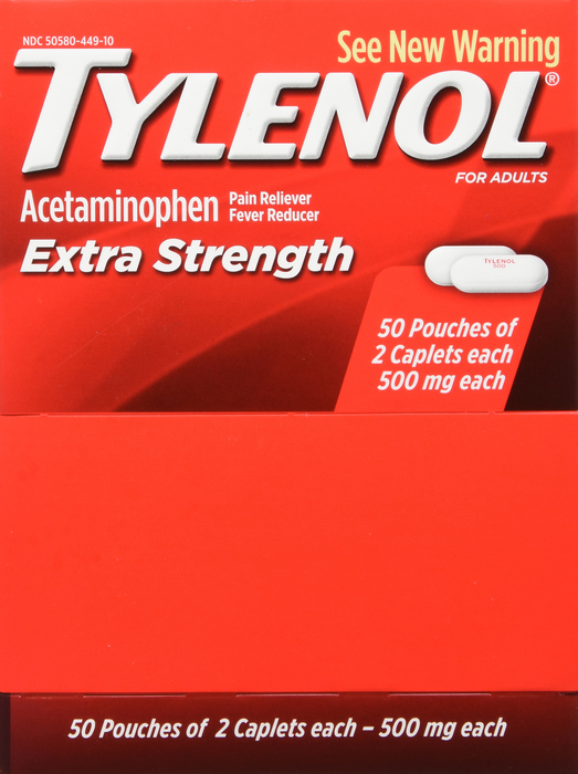 TYLENOL EXTRA STRENGTH DISPLAY PACK 50X2CT