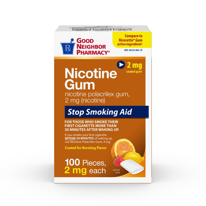 Good Neighbor Pharmacy Nicotine Gum 2mg Fruit Freeze 100ct