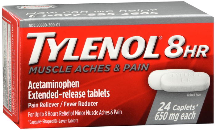 TYLENOL 8HR MUSCLE PAIN 650MG CAP 24CT