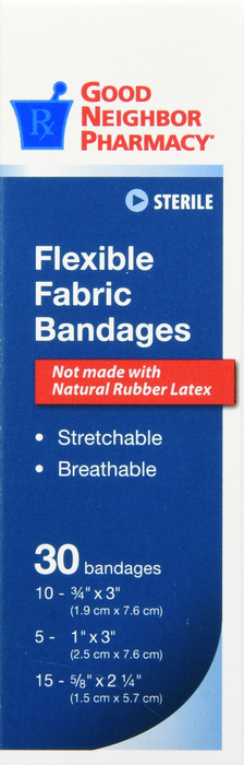 Good Neighbor Pharmacy Bandages Flexible Fabric Assorted 30ct