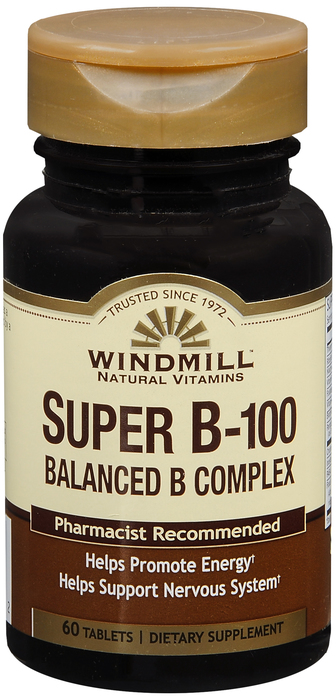 WINDMILL VITAMIN B100 COMPLEX SUPER TABLET 60CT