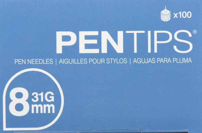 PENTIPS PEN NEEDLES 8MMX31G 100CT