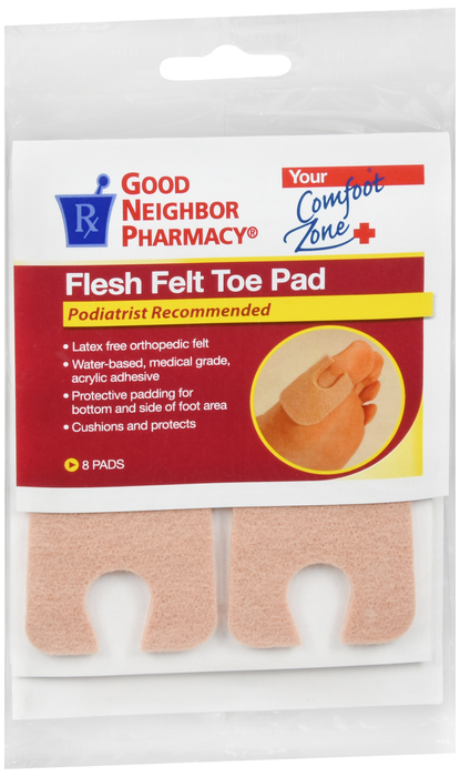 Good Neighbor Pharmacy Flesh Felt Toe Pad 3x8ct