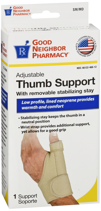 Good Neighbor Pharmacy Thumb Support w/Removable Stabilizing Stay Small/Medium 1ct