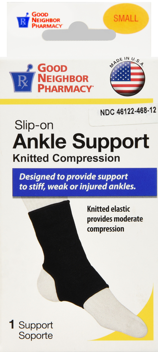 Good Neighbor Pharmacy Slip-on Elastic Ankle Support Black Small 1ct