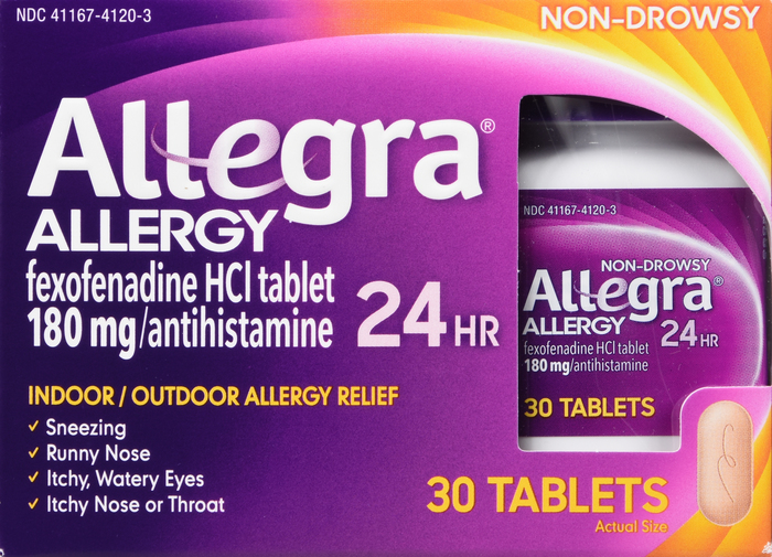 Allegra Allergy 24HR Antihistamine, 180mg, Tablets 30ct