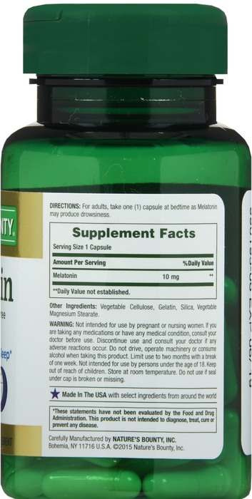 Nature's Bounty Melatonin 10mg Capsules 60ct