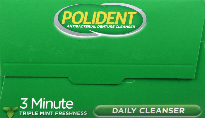 Polident Antibacterial Denture Cleanser Effervescent Tablets 40ct