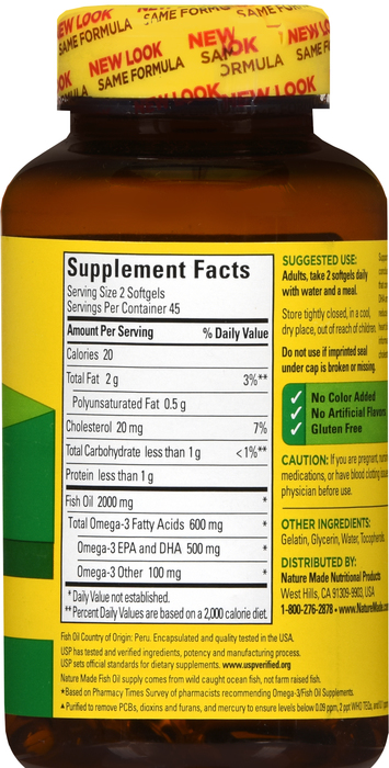 Nature Made FISH OIL 1000MG SOFTGEL 90ct