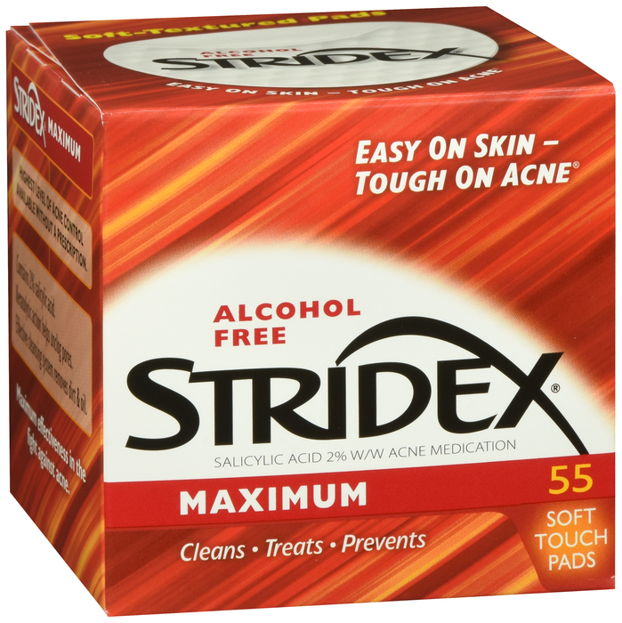 Stridex Maximum Strength Alcohol Free Acne Pads 55ct