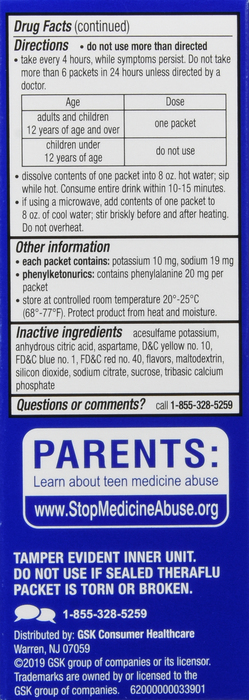 Theraflu Multi-Symptom Severe Cold Lipton Packets 6ct