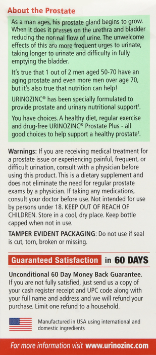 URINOZINC PROSTATE HEALTH COMPLEX 60CT