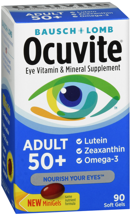 Bausch + Lomb Ocuvite Adult 50+ Eye Vitamin & Mineral Supplement MiniGels 90ct