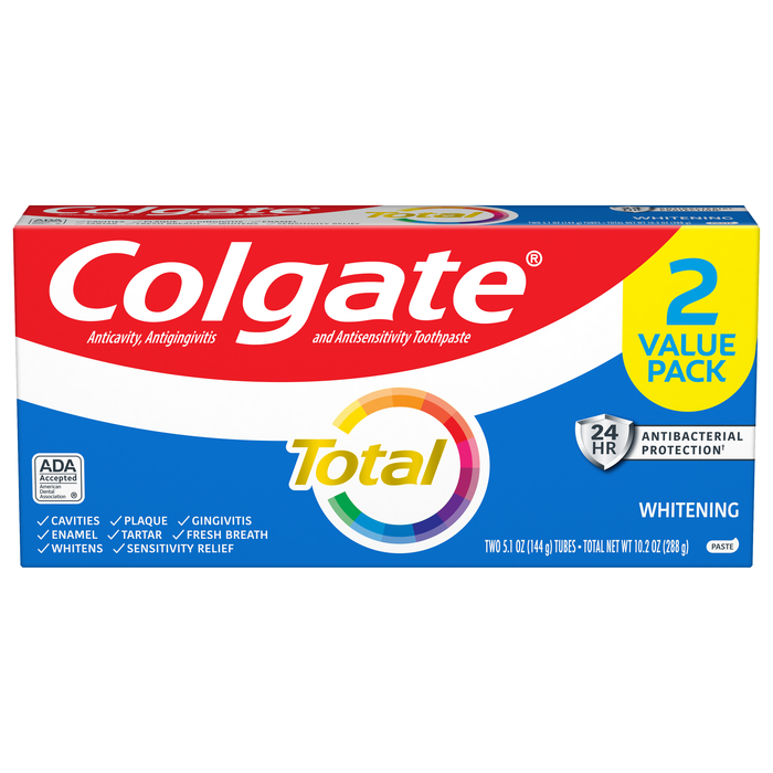 COLGATE TOTAL WHTNNG T/P TWN PK 2X5.1OZ