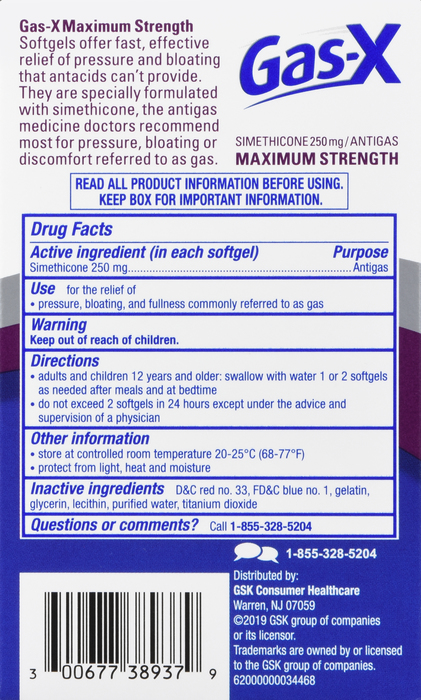 Gas-X Maximum Strength Gas Relief Softgels 30ct